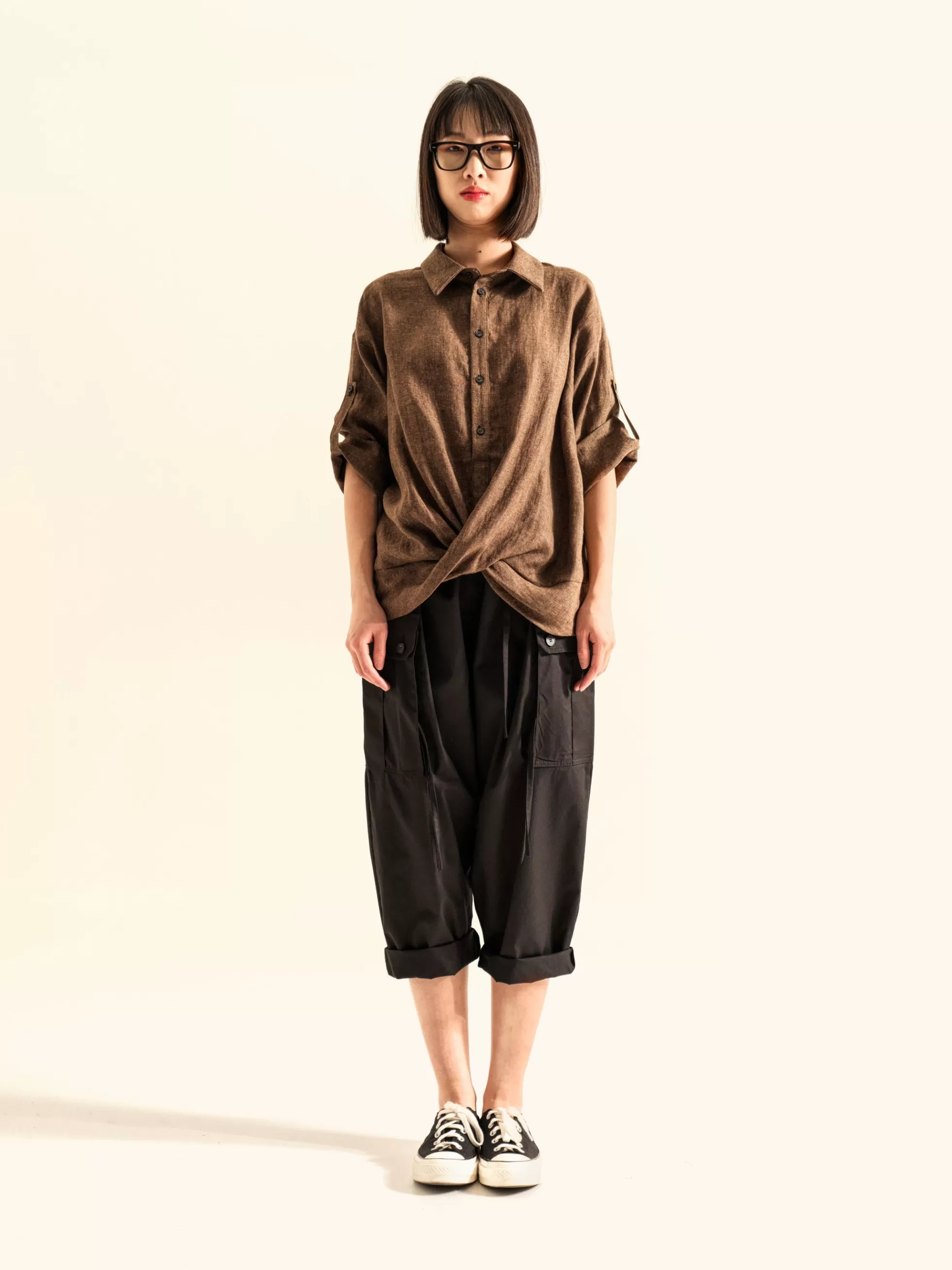 WENDYKEI Blusa In Misto Lino E Seta Con Orlo Intrecciato | Donna Top E Magliette