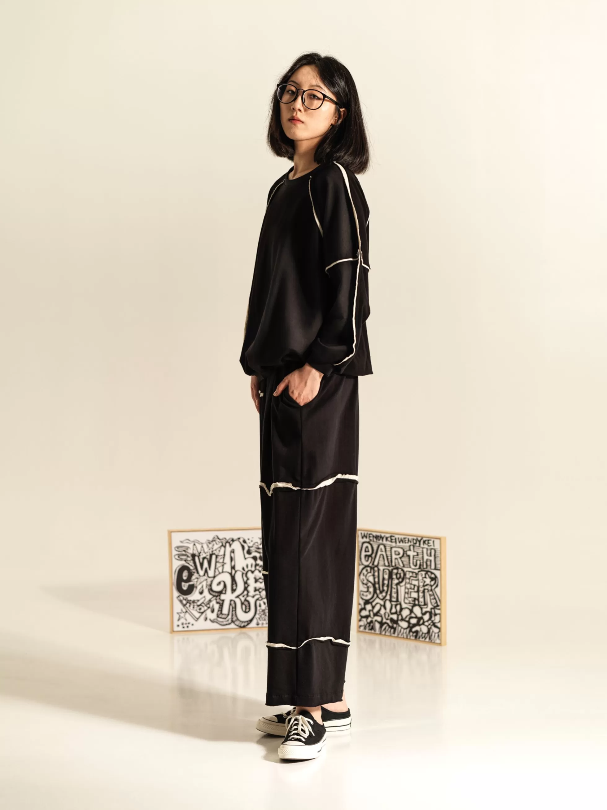 WENDYKEI Pantalone Con Cuciture Ed Inserti Color Ecru' | Donna Pantaloni