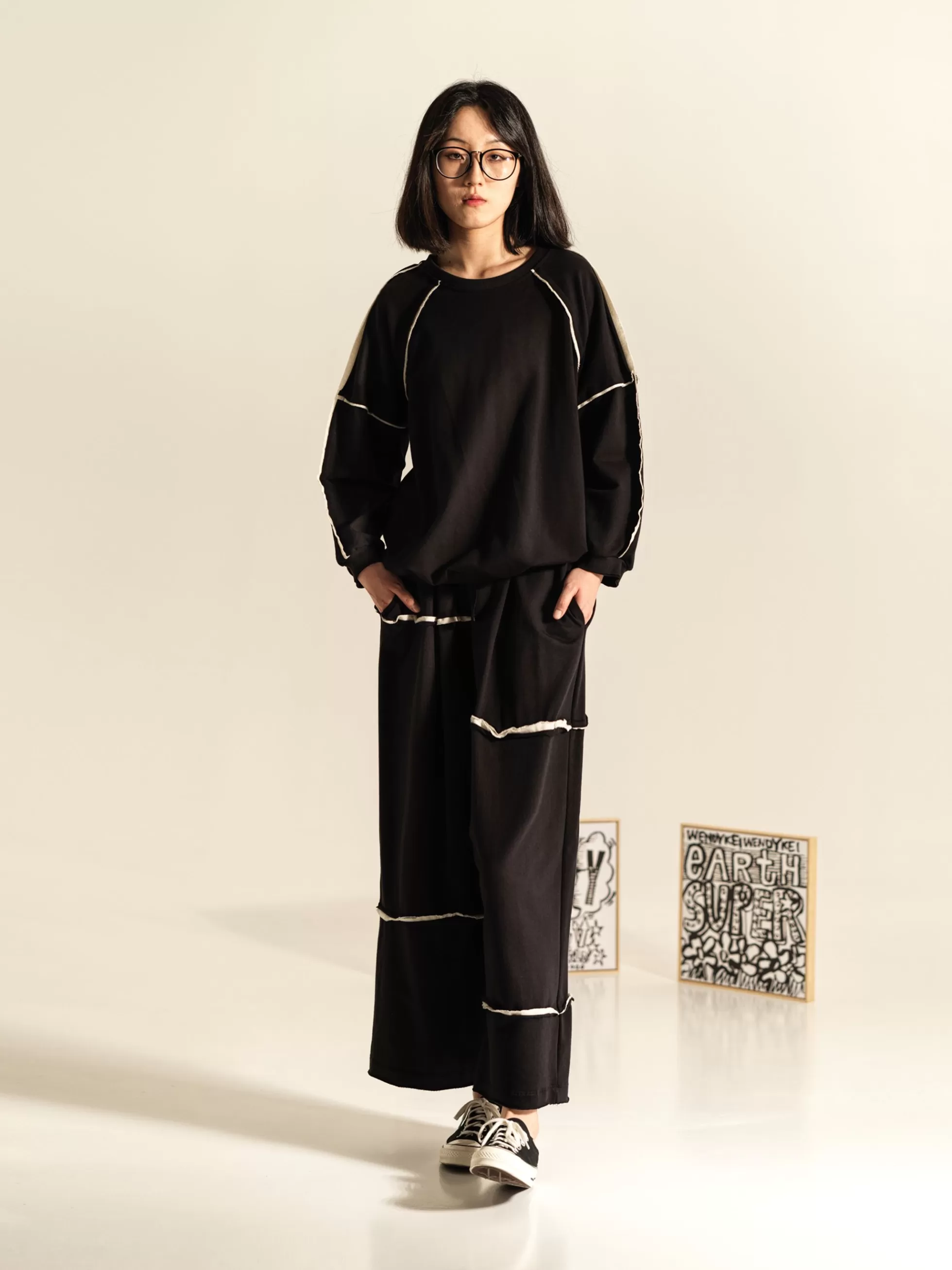 WENDYKEI Pantalone Con Cuciture Ed Inserti Color Ecru' | Donna Pantaloni