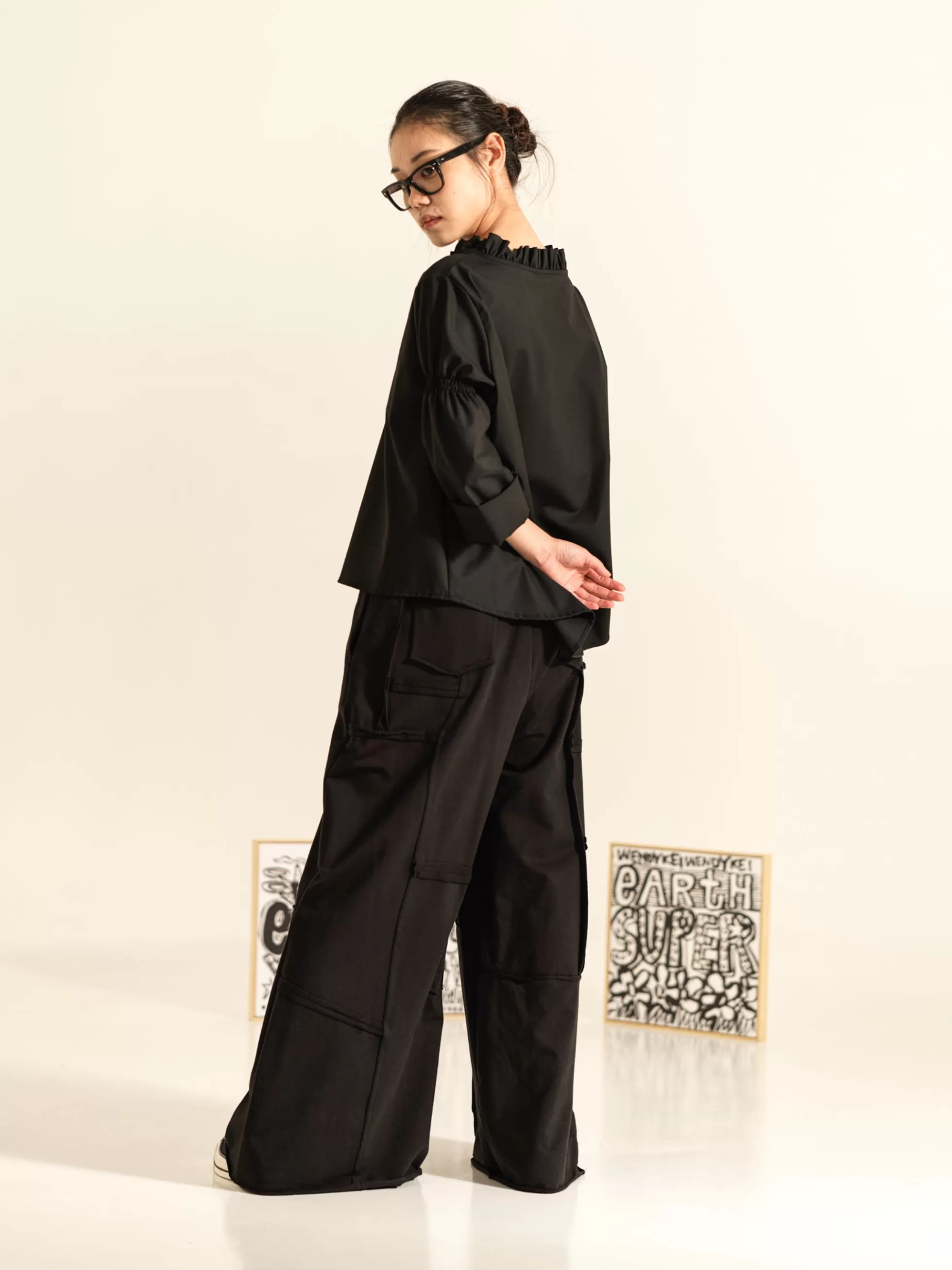 WENDYKEI Pantalone In Felpa Palazzo Con Cuciture A Taglio Vivo | Donna Pantaloni