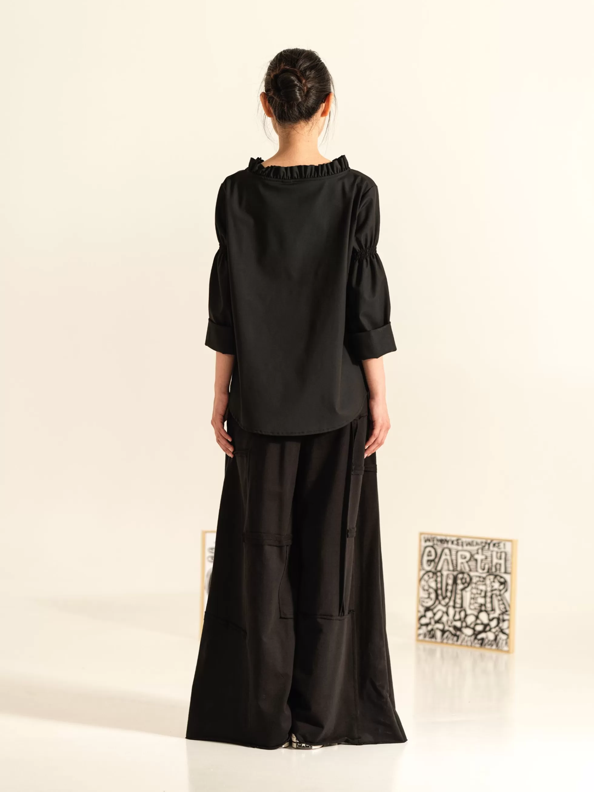 WENDYKEI Pantalone In Felpa Palazzo Con Cuciture A Taglio Vivo | Donna Pantaloni