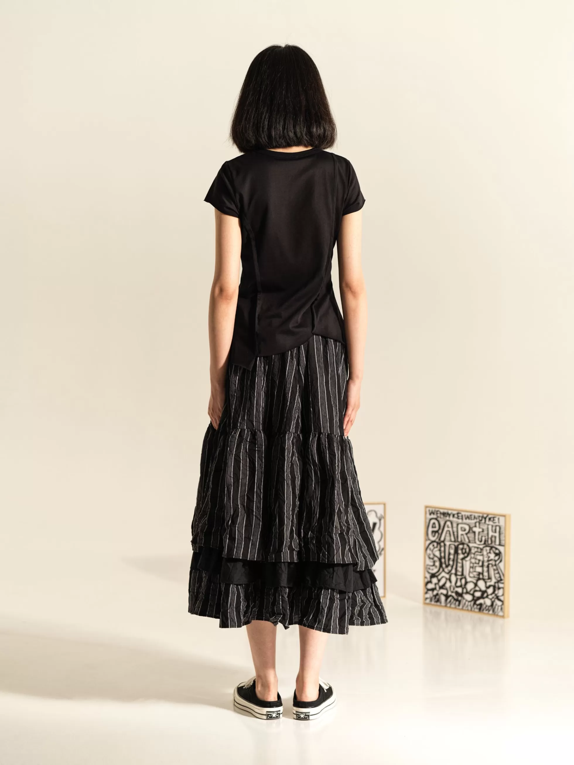 WENDYKEI T-Shirt In Jersey Con Cuciture Verticali A Taglio Vivo | Donna Top E Magliette